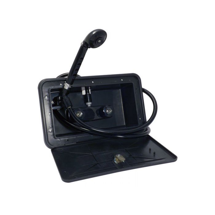 Recess External Wall Shower - Black