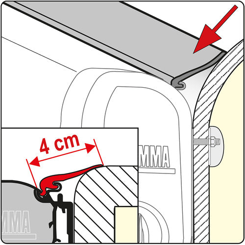 98655Z015: Fiamma Awning Rain Guard M Kit - 550cm Roll - SPECIAL ORDER