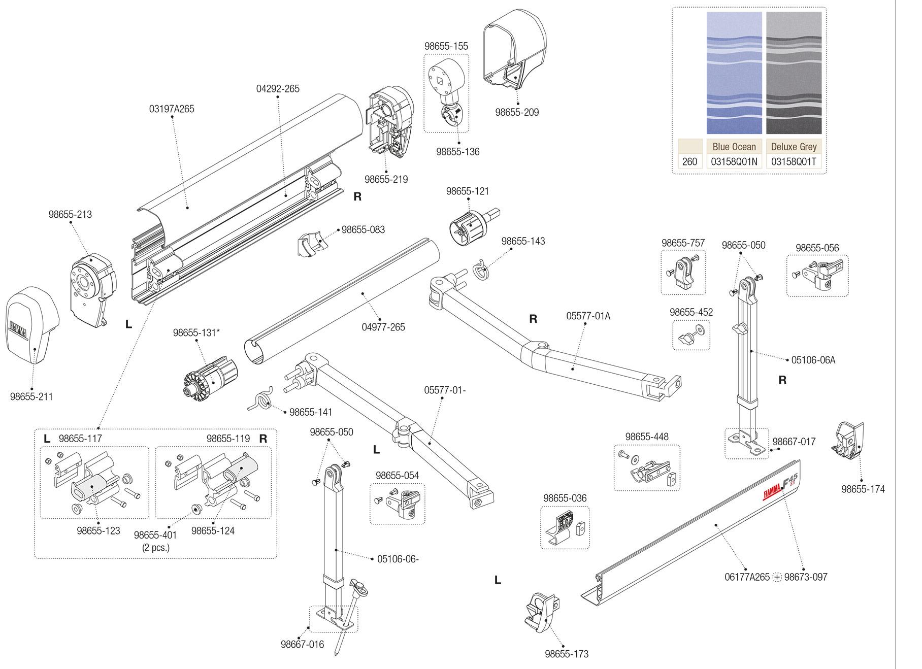 98655-056: Right Knuckle - Suit Fiamma F45 Ti Awnings - LIMITED STOCK