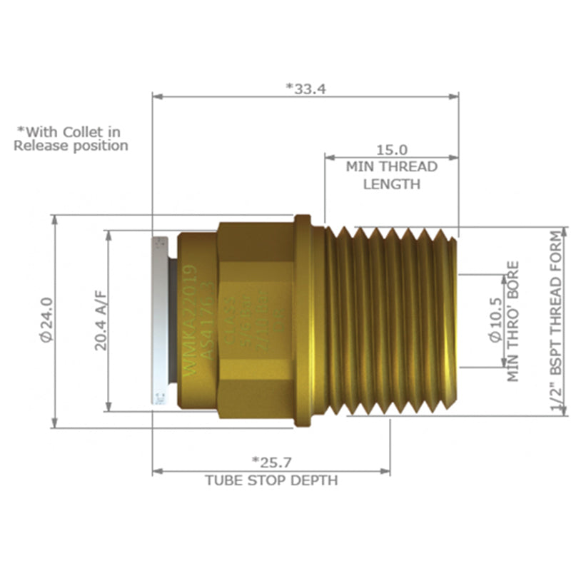 JG Watermark 12mm to 1/2" Male BSP