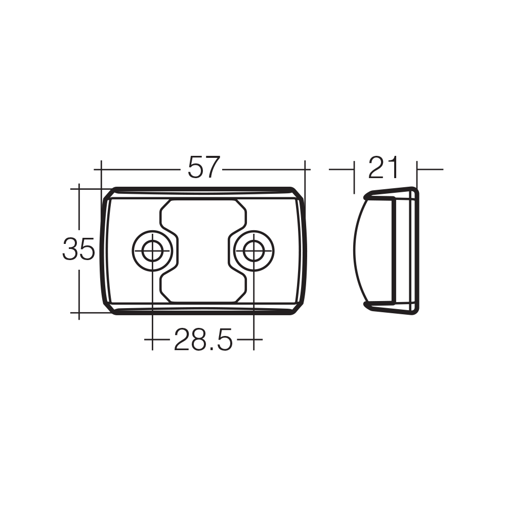 Narva Red/Amber LED Side Marker Black Base