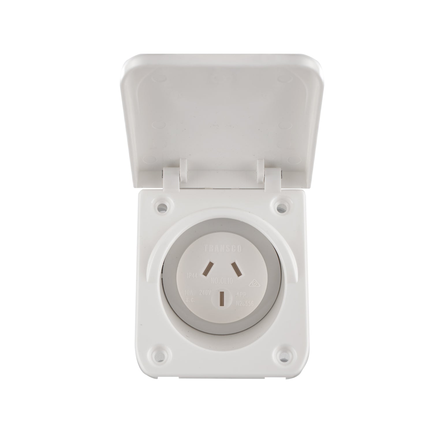 Transco 10A Caravan Power Outlet (White) 240V - IP54