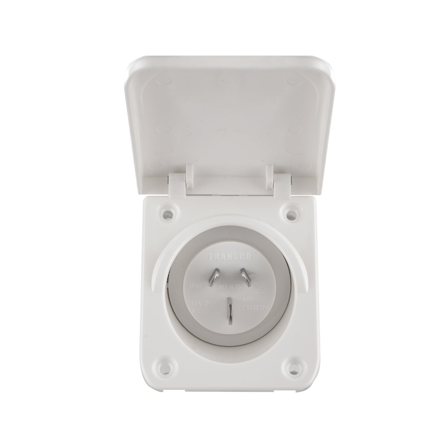Transco 15A Caravan Power Inlet (White) 240V - IP54