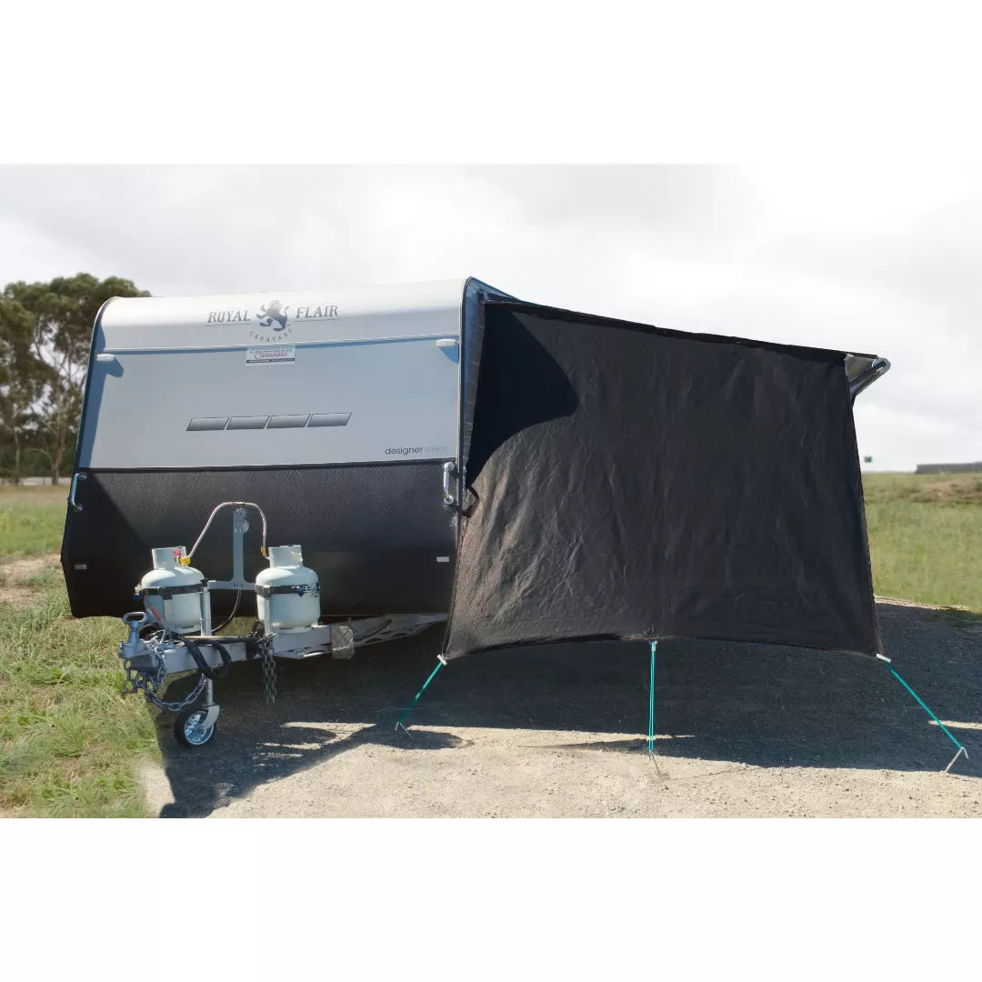 Supex (Black) (Caravan) End Wall Privacy Screen 2.35 x 2.09 x 1.9m - SPECIAL ORDER