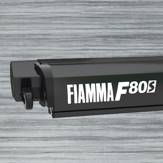 F80S 320 Royal Grey Awning - Black Casing - Fiamma including fitment - SPECIAL ORDER