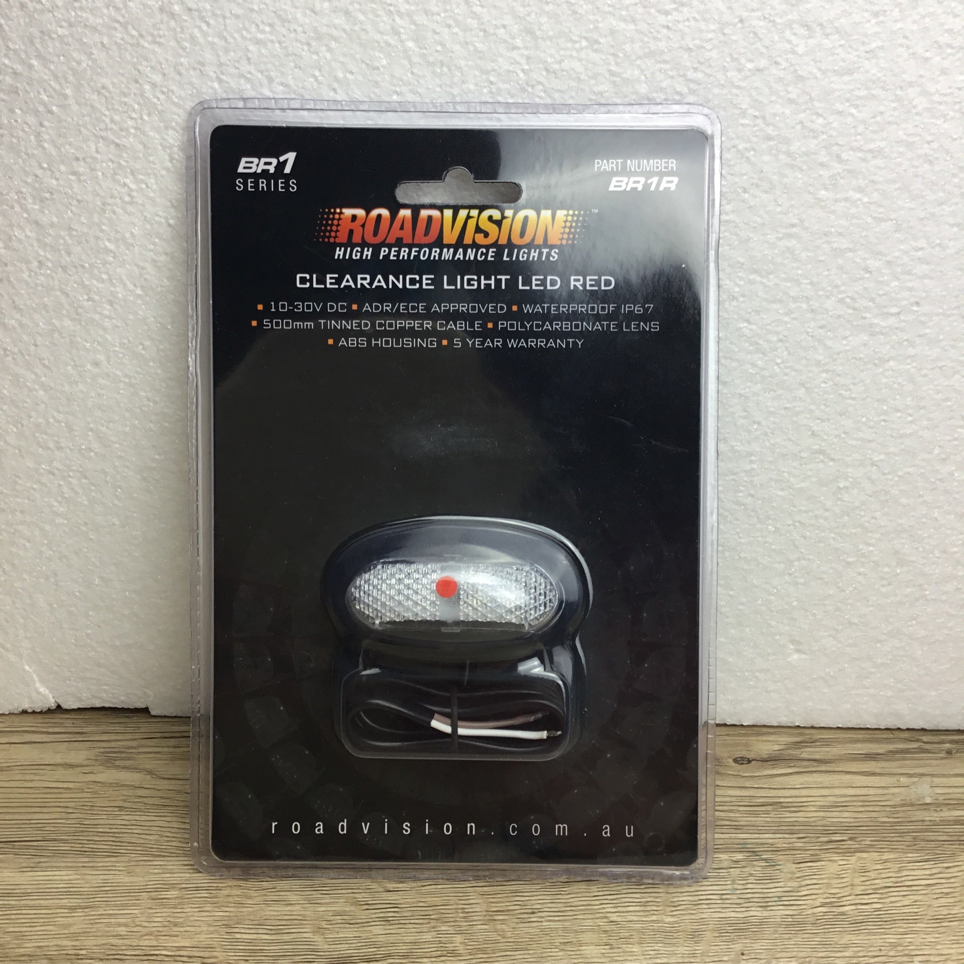 LED Red Marker 10-30V Black Base - Roadvision