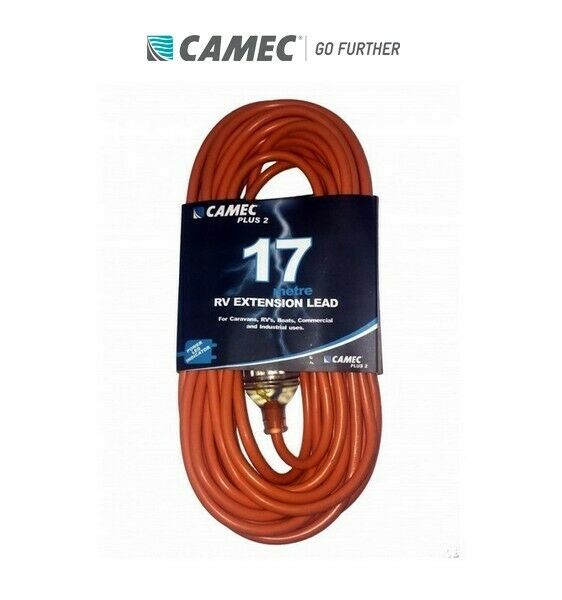 17M, 15 Amp, 240V, Plus 2 Extension Lead to suit RV use - Camec