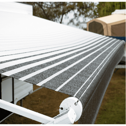 Sunburst Eclipse Awning ATRV - 14FT - Charcoal Roof white ends - including fitment - SPECIAL ORDER