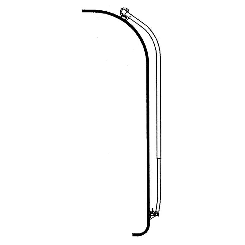 Carefree White Curved Hardware Bent Top &amp; Straight Leg - Supply and Fittment