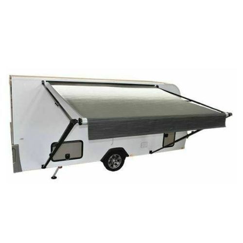 ( Supply and Fitment )Carefree 16 ft - Fiesta Triple Black Shale Fade Awning - No LED , (Does Not include hardware) (Copy)