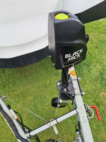 Black Jack 12v Trailer Jack (incl. Jack, Weather Cover, Black Jack Clamp, Folding Foot, Foot Pad and Wiring Harness Kit) - SPECIAL ORDER