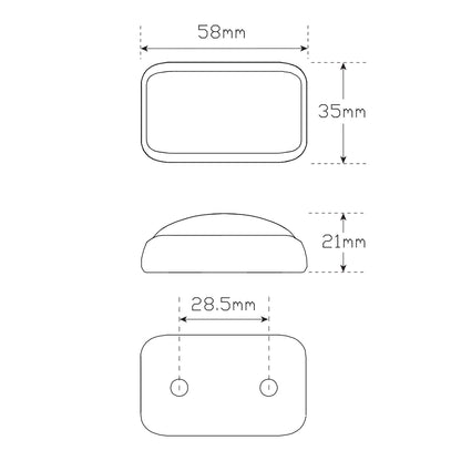 Front End Outline Marker Lamp - Clear - LED Autolamps