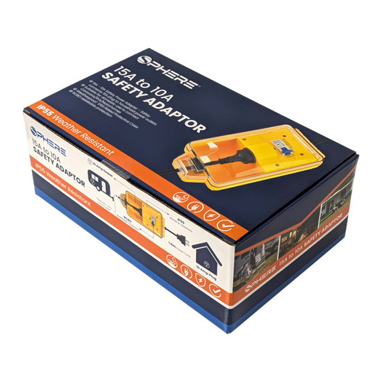 Sphere 15A to 10A AC Power Adaptor | Yellow | 240VAC