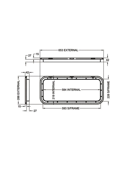 Coast Access Door 6 (White) Suit Cut-Out 228 x 593mm - SPECIAL ORDER