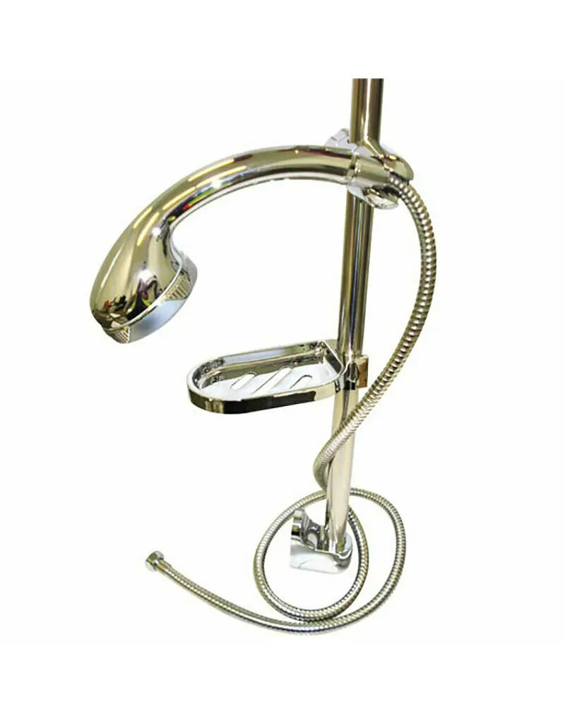 Coast Chrome Shower Rail with Hose / Rose / Soap Dish - SHOWROOM ONLY