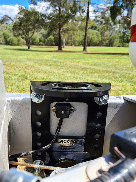 Black Jack 12v Trailer Jack (incl. Jack, Weather Cover, Black Jack Clamp, Folding Foot, Foot Pad and Wiring Harness Kit) - SPECIAL ORDER