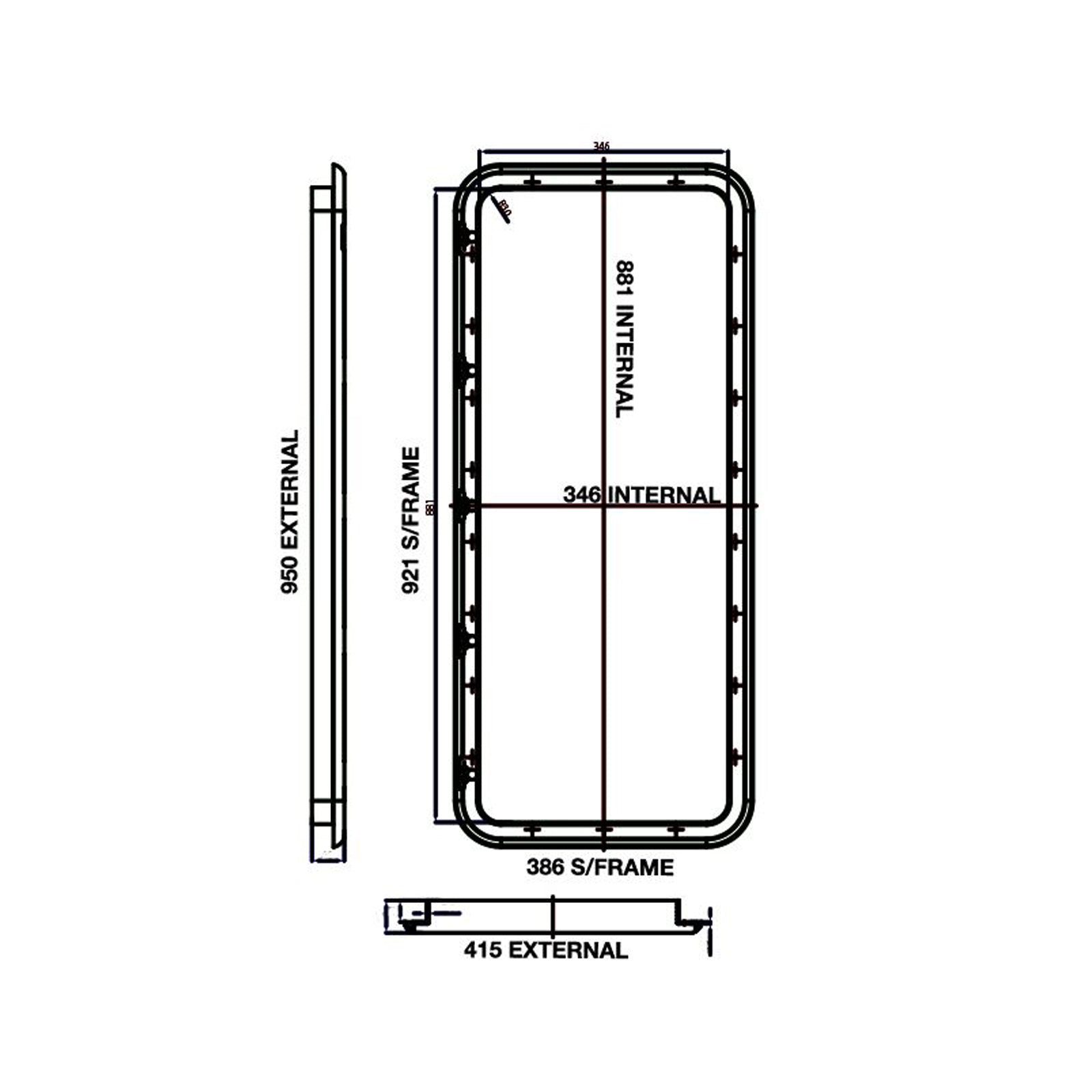 Coast Door 9 - Black 950 x 415.C8550F | Chrome Locks - CLEARANCE