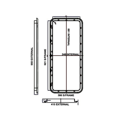 Coast Door 9 - Black 950 x 415.C8550F | Chrome Locks - CLEARANCE