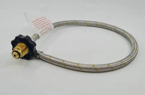 S/S Flexible Hose 600Mm With H/Wheel DUAL BOTTLE - CLEARANCE