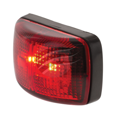 LED REAR END OUTLINE MARKR LMP 10-30V 2 LED's BLACK HSNG RED