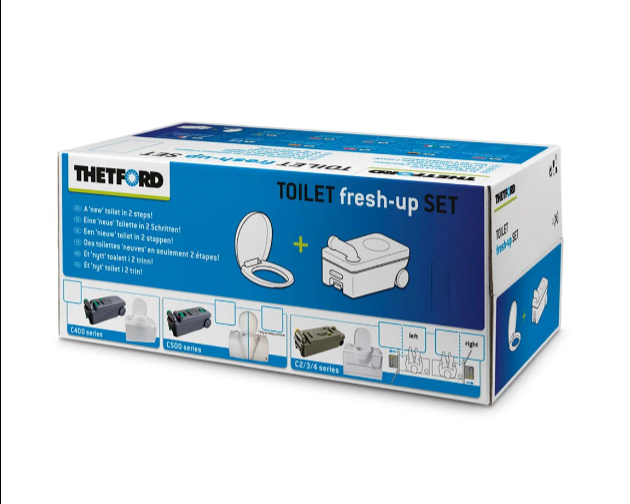 Thetford C2/C3/C4 Toilet Holding Tank + Seat &amp; Cover (Fresh-Up Set) - SPECIAL ORDER