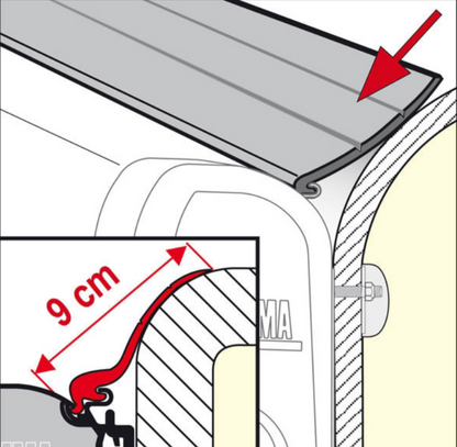 98655Z016: Fiamma Awning Rain Guard L Kit 550cm - 90mm Wide- SPECIAL ORDER