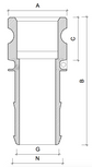 POLY CAMLOCK E.- Male Connector to Hose Barb - 32mm.