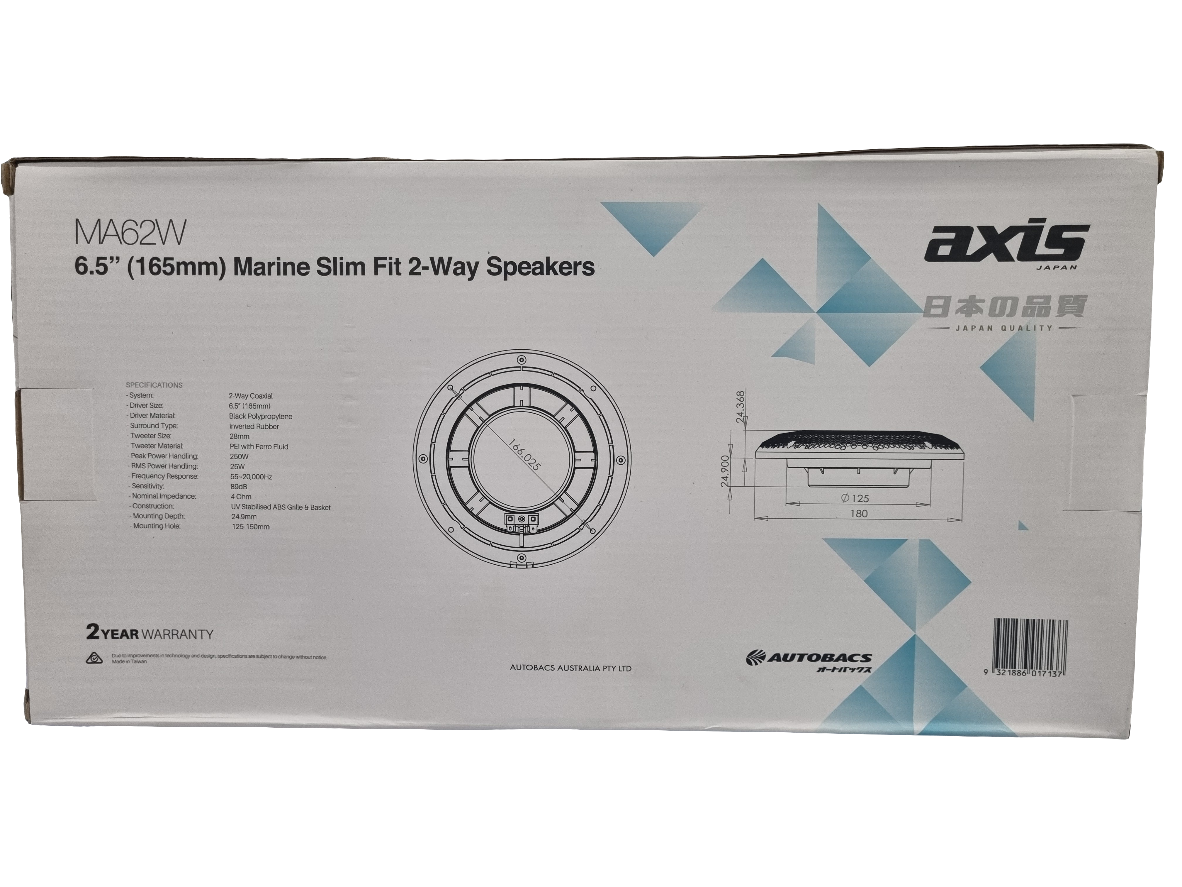 Axis White  Speakers 6.5" Ultra Slim Full Range