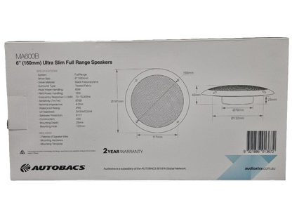 Axis Black Speakers 6"Ultra Slim Full Range