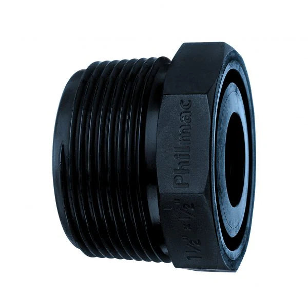 Philmac Poly Hex Reducing Bush Thread Pipe Fitting 40mm x 25mm 1-1/2" x 1" BSP