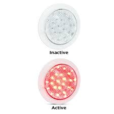 LED Autolamps 102RCM 12/24V Round Stop/Tail Lamp With Clear Lens 130mm Diameter Recessed Mount Blister Pack