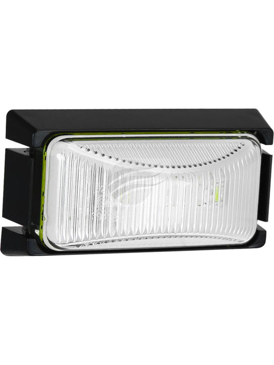 LED Front Marker Lamp (Clear) 12/24V - Black Base - Jaylec