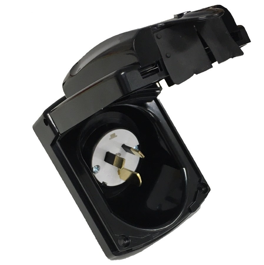Clipsal 15A Caravan Power Inlet (Black) 240V - IP34