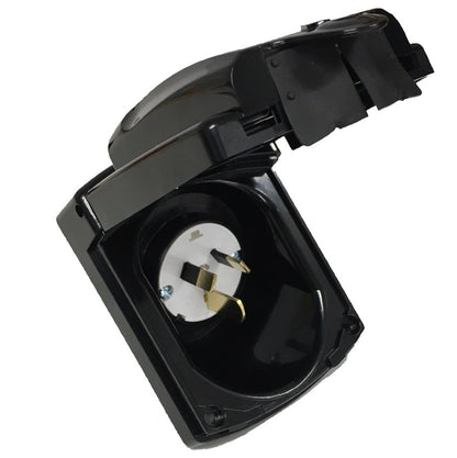 Clipsal 15A Caravan Power Inlet (Black) 240V - IP34