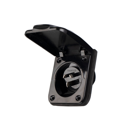 Transco 15A Caravan Power Inlet (Black) 240V - IP54