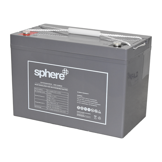 Sphere 12V 100Ah AGM Deep Cycle Battery - PICK UP ONLY- LIMITED STOCK