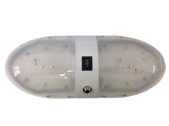 12V Dual LED Oval Light with Power Jack - Blue/White Light - Coast RV- INTERIOR