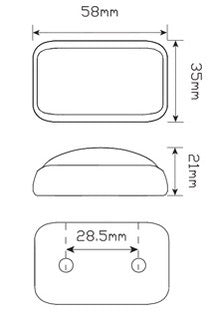 Red and Amber Side Marker Lamp - LED AutoLamps- 35ARM