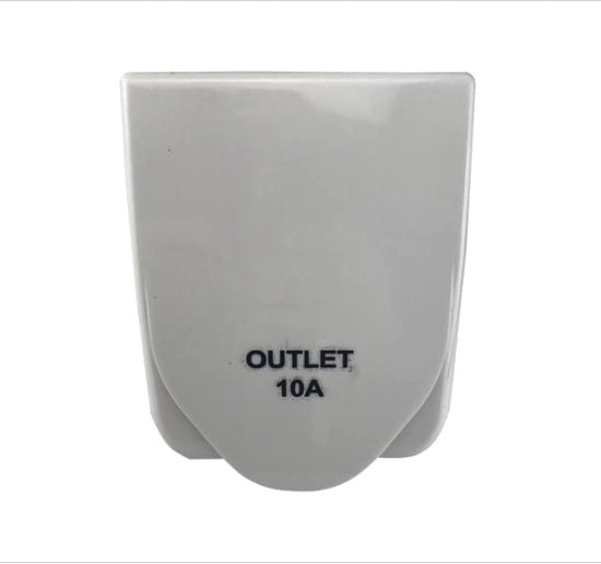 Transco White 10amp IP54 Power Outlet w/ Waterproof Lid