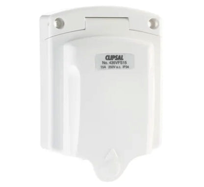 Clipsal 15A Caravan Power Inlet (White) 240V - IP34
