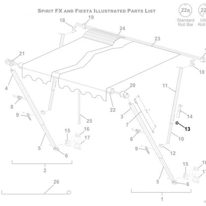 Main Locking Knobs (Pair) - Suits Carefree Fiesta Awnings