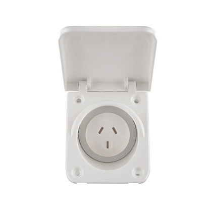 Transco 10A Caravan Power Outlet (White) 240V - IP54