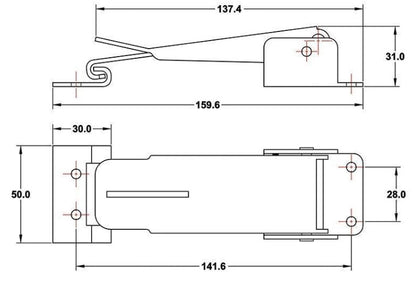 Silver Roof Clamp t/s Pop Top Roof