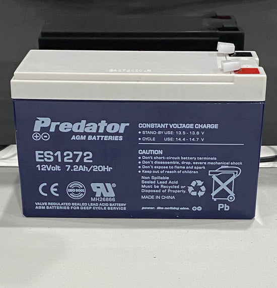 12V 7.2Ah AGM Battery (Suits Break Away systems) - Predator -PICK UP ONLY