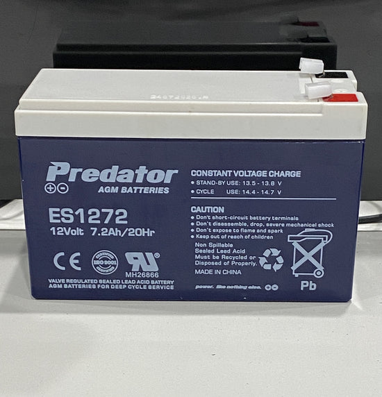 12V 7.2Ah AGM Battery (Suits Break Away systems) - Predator