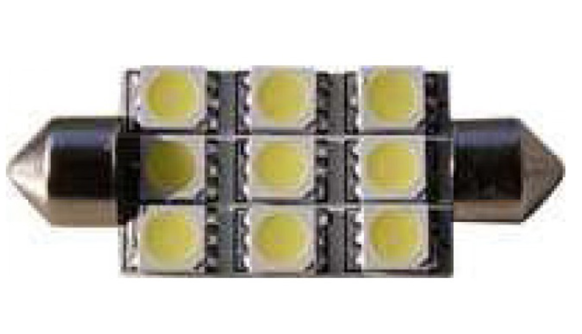 Festoon 9 LED 12V Cool White 39mm