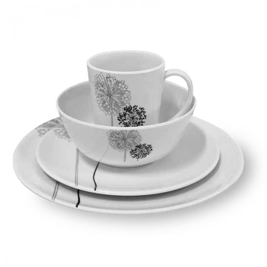 Melamine 16 Piece - 4 Place Dinner Set - Dandelions