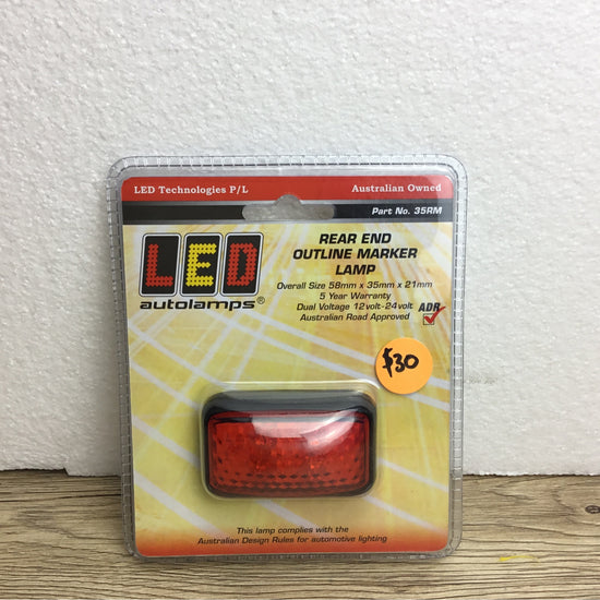 LED 12-24V Rear Marker Lamp (Red) - LED Autolamps